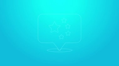 Pembe çizgi Çin bayrağı ikonu mavi arkaplanda izole edilmiş. 4K Video hareketli grafik canlandırması