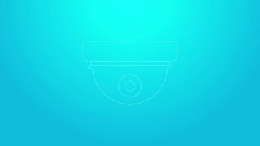 Pembe çizgi hareket algılayıcı simgesi mavi arkaplanda izole edildi. 4K Video hareketli grafik canlandırması