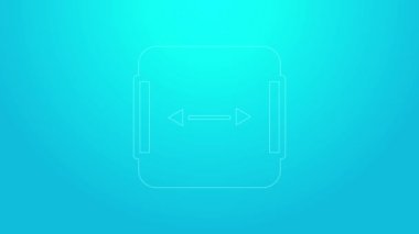 Pembe çizgi alan ölçüm simgesi mavi arkaplanda izole edildi. 4K Video hareketli grafik canlandırması