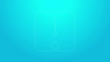 Pembe çizgi derinlik ölçüm simgesi mavi arkaplanda izole edildi. Su derinliği. 4K Video hareketli grafik canlandırması
