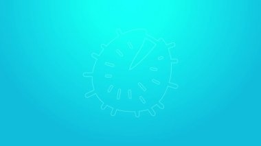 Pembe çizgi Kestane simgesi mavi arkaplanda izole edildi. Dikenli ve sert kestane. 4K Video hareketli grafik canlandırması