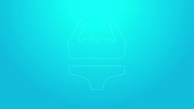 Mavi arka planda pembe çizgili mayo ikonu izole edildi. 4K Video hareketli grafik canlandırması