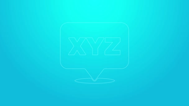 Pink line XYZ Coordinate system icon isolated on blue background. XYZ axis for graph statistics display. 4K Video motion graphic animation — 图库视频影像