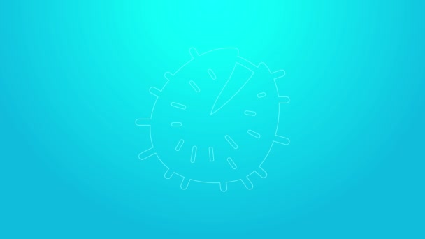 Rosa Linie Kastanien Symbol isoliert auf blauem Hintergrund. Stacheldraht und starke Kastanien. 4K Video Motion Grafik Animation — Stockvideo