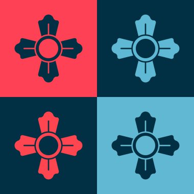 Pop Art İtfaiyecisi simgesi renk arkaplanda izole edildi. Vektör.