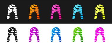 Biftek simgesini siyah beyaz arkaplanda izole et. Vektör.