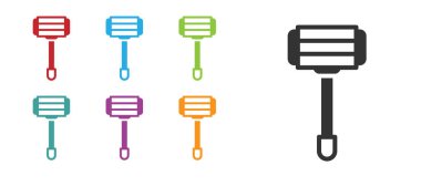 Beyaz arka planda siyah tıraş bıçağı simgesi izole edildi. Simgeleri renklendirin. Vektör.