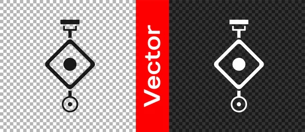 Icono Linterna Papel Chino Negro Aislado Sobre Fondo Transparente Vector — Vector de stock