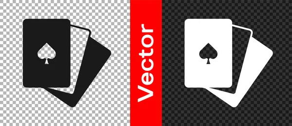 Black Deck Icone Carte Gioco Isolate Sfondo Trasparente Gioco Azzardo — Vettoriale Stock