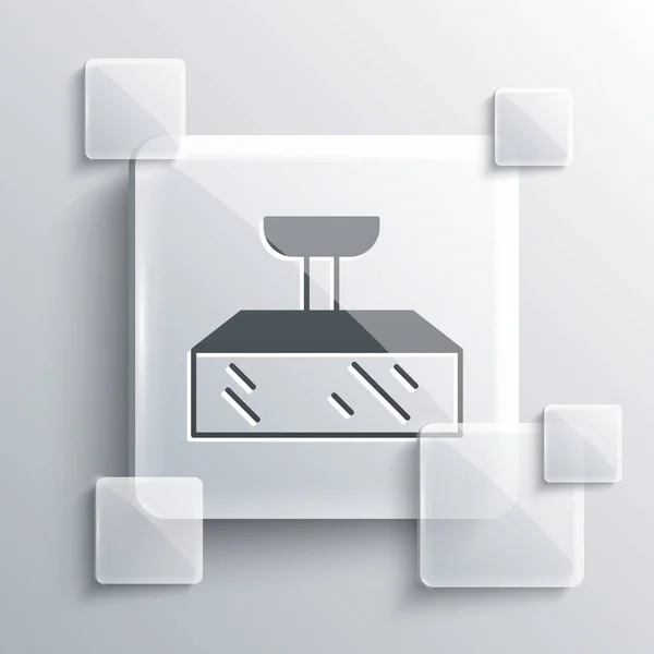 Graue Studio Glühbirne Softbox Symbol Isoliert Auf Grauem Hintergrund Design — Stockvektor