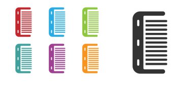 Beyaz arkaplanda siyah saç fırçası simgesi izole edildi. Taraklı saç işareti. Berber sembolü. Simgeleri renklendirin. Vektör.