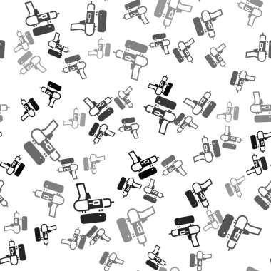 Siyah su tabancası ikonu beyaz arka planda izole edilmiş kusursuz desen. Vektör.