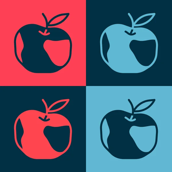 Pop Art Apple Symbol Isoliert Auf Farbigem Hintergrund Übergewicht Gesunde — Stockvektor