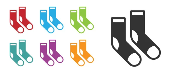Black Socks Icon Isolated White Background Set Icons Colorful Vector — Stock Vector