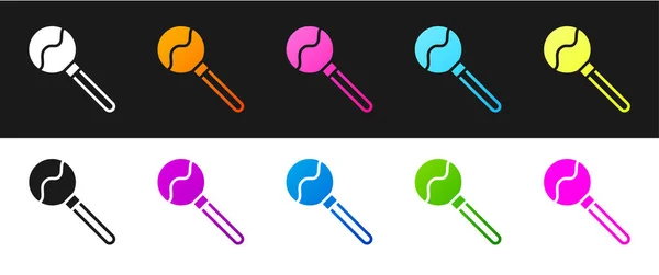 Lollipop Symbol Isoliert Auf Schwarzem Und Weißem Hintergrund Setzen Essen — Stockvektor