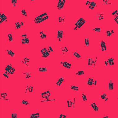 Kablolu TV, Meteoroloji termometresi, aksiyon kamerası ve kimlik kartı ayarlayın. Vektör.