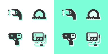 Multimetre, voltmetre, yaklaşık ölçümler, dijital termometre ve iletken simgesini ayarla. Vektör