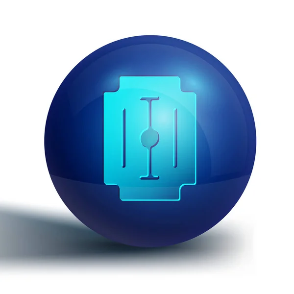 Icono de navaja Blue Blade aislado sobre fondo blanco. Botón círculo azul. Vector — Archivo Imágenes Vectoriales
