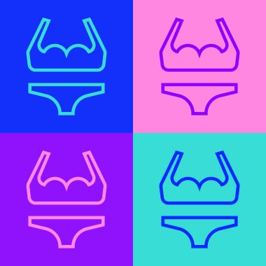 Pop sanat çizgisi mayo ikonu renk arkaplanında izole edildi. Vektör