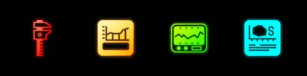 Defina Calliper ou paquímetro e escala, Gráfico, cronograma, gráfico, diagrama, Instrumento de medição e ícone de medição de área. Vetor —  Vetores de Stock