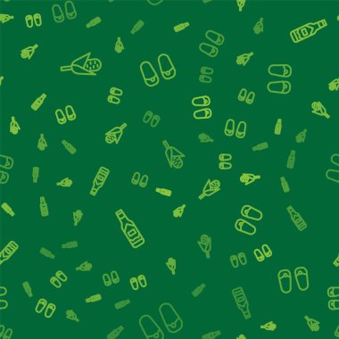 Mısır, acı sos ve terlikleri pürüzsüz desene göre ayarla. Vektör