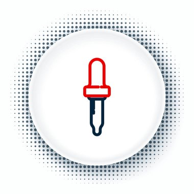 Hat Pipette simgesi beyaz arkaplanda izole edildi. Tıbbi elementler, kimya laboratuarı ekipmanları. Damlalı boru. Tıp sembolü. Renkli taslak konsepti. Vektör