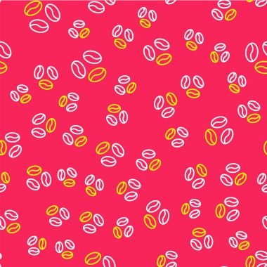 Fasulye ikonu kırmızı arka planda izole edilmiş. Vektör