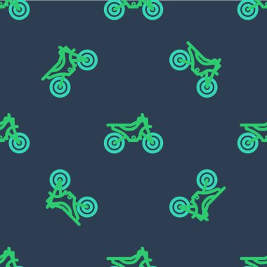 Line Mountain bisiklet ikonu mavi arka planda izole edilmiş pürüzsüz desen. Vektör