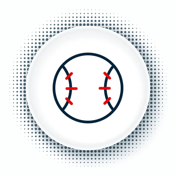 Line Baseball Ball Symbol isoliert auf weißem Hintergrund. Buntes Rahmenkonzept. Vektor — Stockvektor