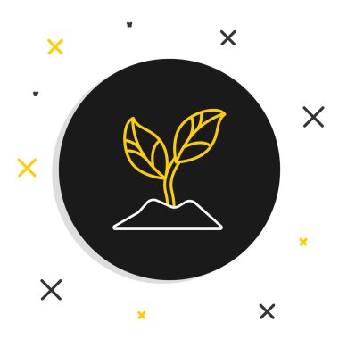 Çizgi Bitkisi simgesi beyaz arkaplanda izole edildi. Tohum ve tohum. İşaret bırakıyor. Yaprak doğası. Renkli taslak konsepti. Vektör