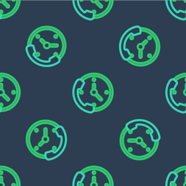 Hat Telefonu 24 saat destek ikonu mavi arka planda izole edilmiş pürüzsüz desen. Tüm gün müşteri destek merkezi. Tam zamanlı çağrı servisi. Vektör