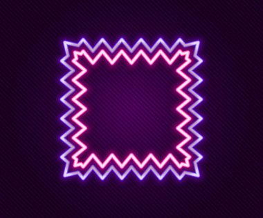 Parlayan neon çizgisi simgesi siyah arkaplanda izole edildi. Renkli taslak konsepti. Vektör