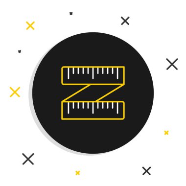 Çizgi mezurası simgesi beyaz arkaplanda izole edildi. Ölçüm bandı. Renkli taslak konsepti. Vektör