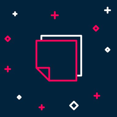 Satır Posta etiketleri simgesi mavi arkaplanda izole edildi. Mesaj veya mesaj için yeri olan yapışkan kasetler. Renkli taslak konsepti. Vektör