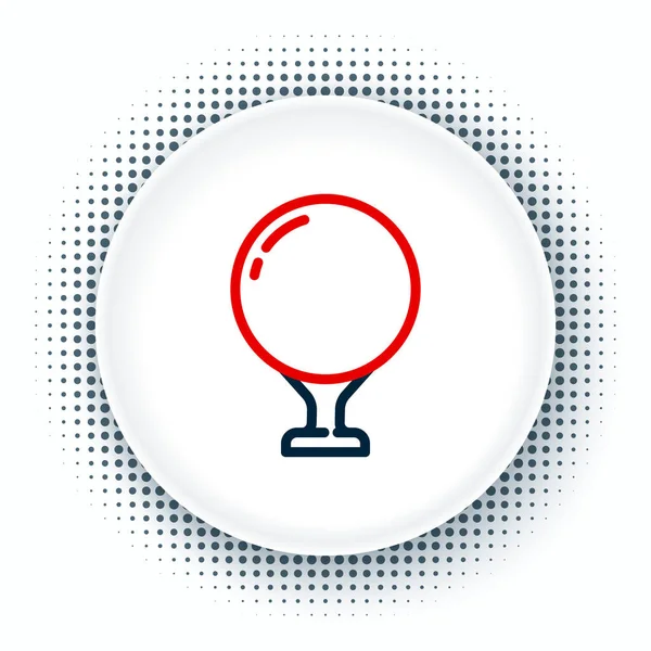 Línea de pelota de golf en el icono de la camiseta aislado sobre fondo blanco. Concepto de esquema colorido. Vector — Vector de stock