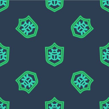 Hat Sistemi hata konsepti simgesi mavi arkaplanda izole edilmiş kusursuz desen. Kod hatası konsepti. Sistemde hata var. Böcek araması. Vektör