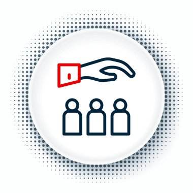 Beyaz arka planda çalışan simgesi olan çizgi patronu izole edildi. Renkli taslak konsepti. Vektör