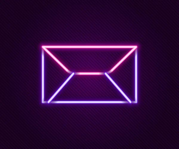 Иконка светящейся неоновой линии оболочки выделена на черном фоне. Символ письма электронной почты. Красочная концепция контура. Вектор — стоковый вектор