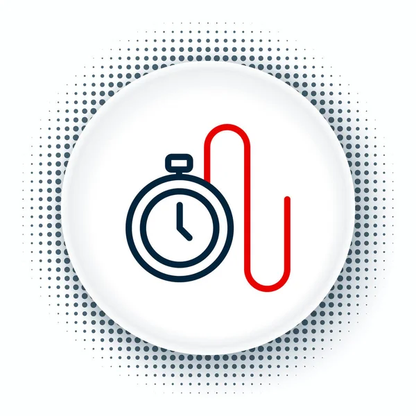 Line Watch con un icono de cadena aislado sobre fondo blanco. Concepto de esquema colorido. Vector — Vector de stock