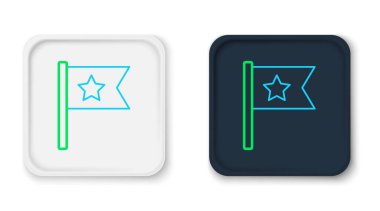 Beyaz arka planda izole edilmiş çizgi Amerikan bayrağı simgesi. ABD bayrağı. Amerika Birleşik Devletleri. Renkli taslak konsepti. Vektör