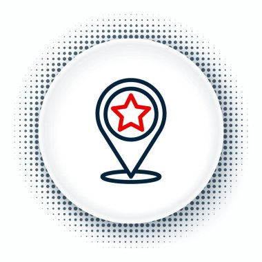 Amerika 'nın Bağımsızlık Günü çizgisi simgesi beyaz arkaplanda izole edildi. 4 Temmuz. Amerika Birleşik Devletleri ülkesi. Renkli taslak konsepti. Vektör