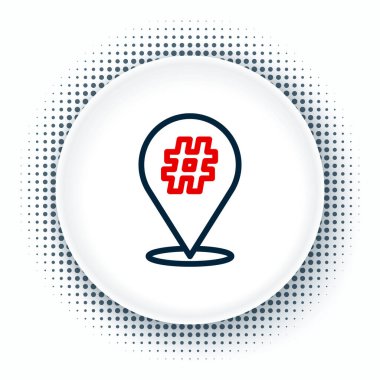 Beyaz arkaplanda çizgi protesto simgesi izole edildi. Toplantı, protestocu, grev, konuşma, pankart, protesto pankartı, dilekçe, lider, broşür. Renkli taslak konsepti. Vektör