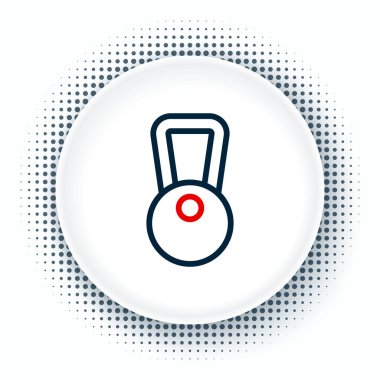 Kettlebell simgesi beyaz arkaplanda izole edildi. Spor malzemeleri. Renkli taslak konsepti. Vektör