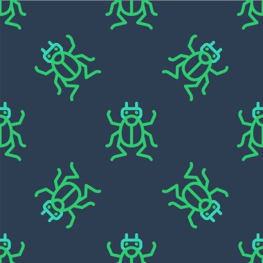 Çizgi Böceği simgesi mavi arkaplanda izole edilmiş pürüzsüz desen. Vektör