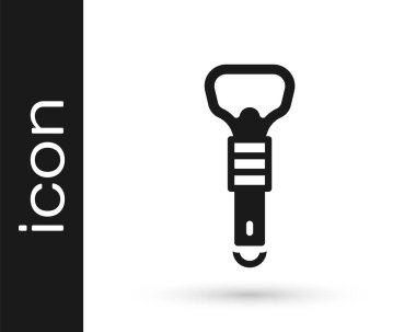 Beyaz arkaplanda siyah şişe açma simgesi izole edildi. Vektör