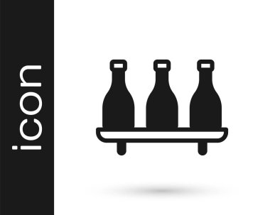 Beyaz arka planda izole edilmiş siyah şarap ikonu. Şarap çeşitleri. Vektör