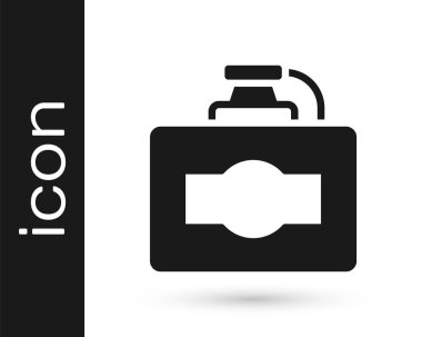 Beyaz arka planda izole edilmiş siyah şarap ikonu kutusu. Vektör