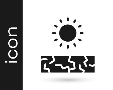 Siyah Kuraklık simgesi beyaz arkaplanda izole edildi. Vektör