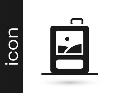 Beyaz arka planda izole edilmiş siyah şarap ikonu kutusu. Vektör