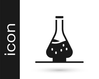 Beyaz arka planda izole edilmiş şarap ikonu için siyah Decanter. Vektör